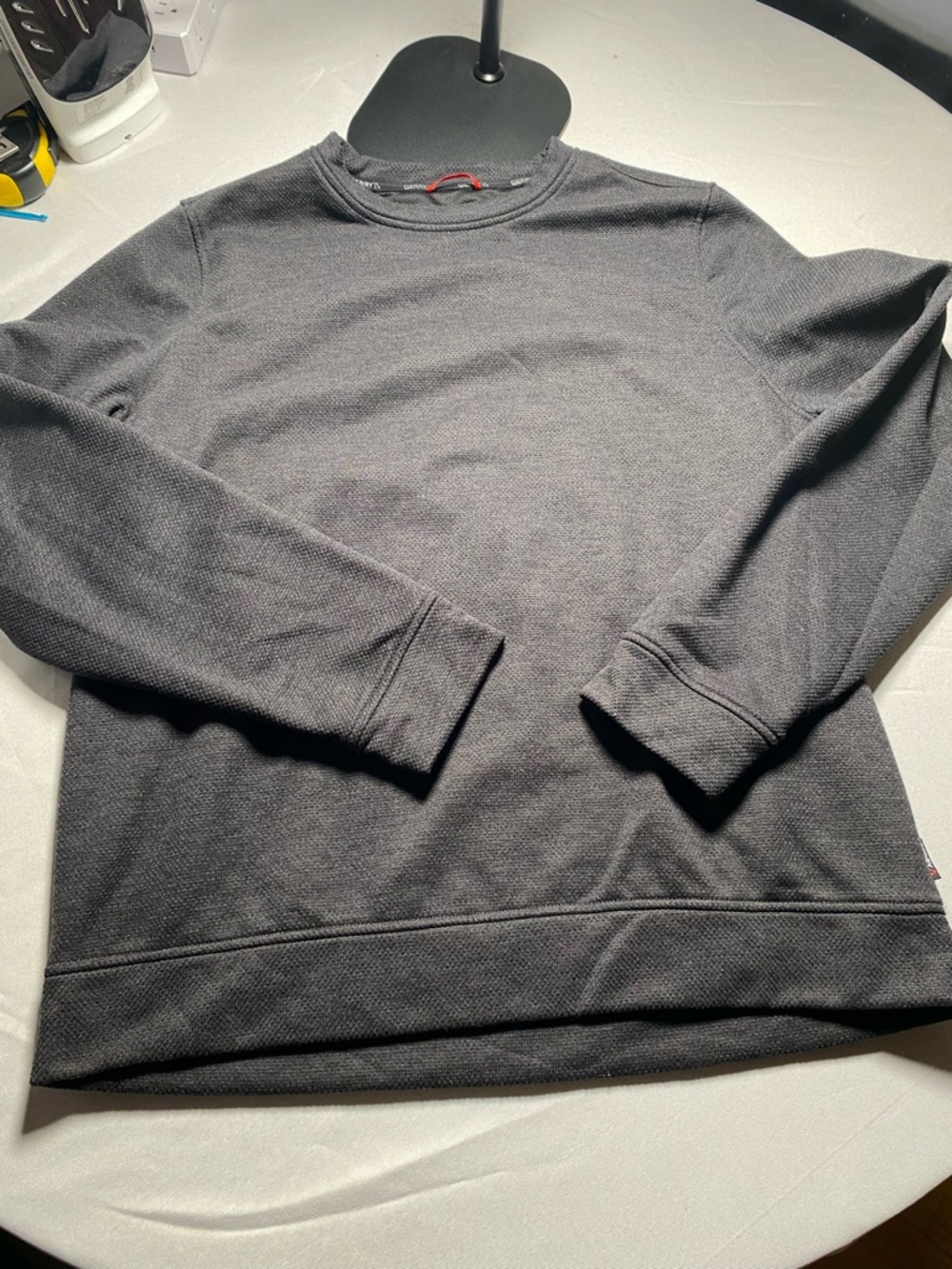 Gerry Men's Textured Crewneck Sweatshirt XL Charcoal Gray Performance Stretch